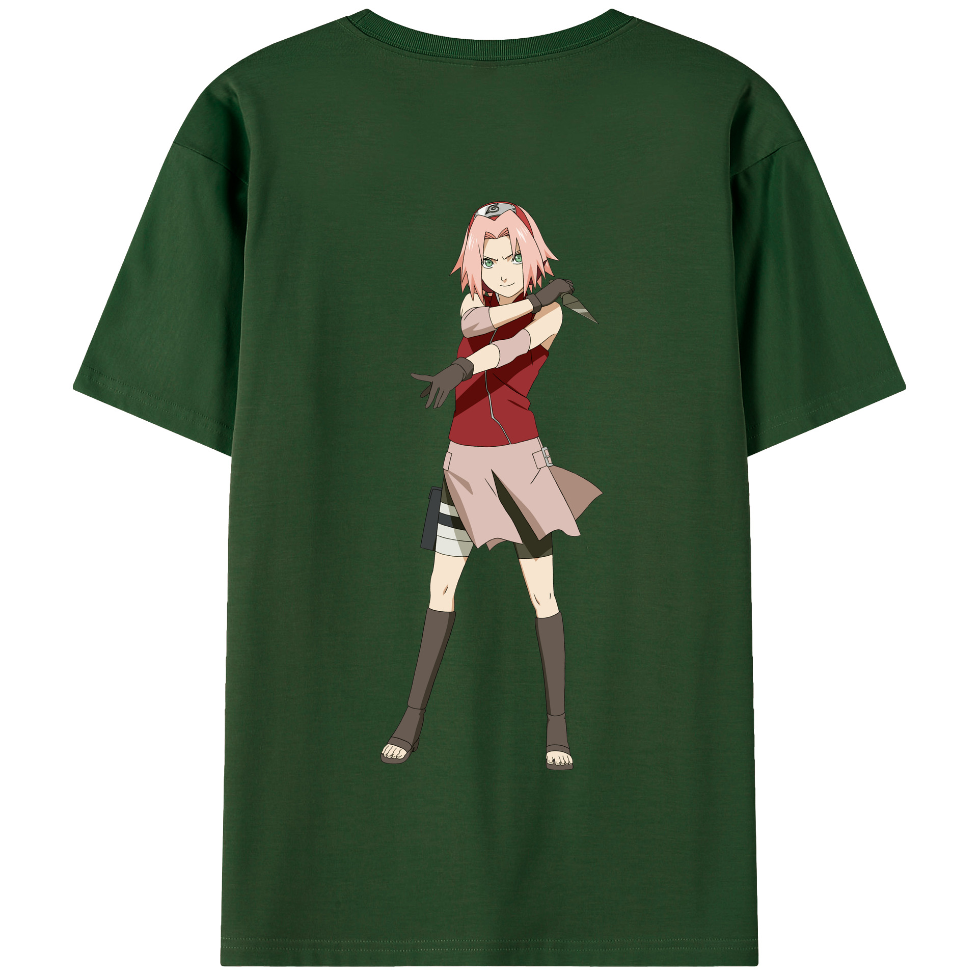 （画像用） NARUTO -ナルト- 春野サクラ Haruno Sakura 綿100％半袖Tシャツ（背面プリント）